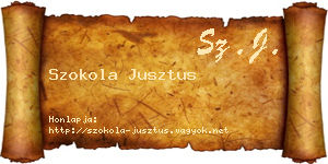 Szokola Jusztus névjegykártya